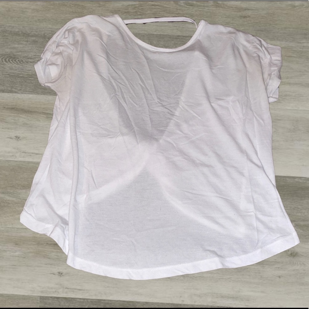 white cross back workout tshirt